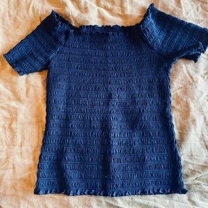 GAP Ruched Off the Shoulder Top (Black) - size XS